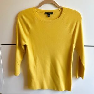 NWT Ann Taylor Yellow Ribbed Raglan Sleeve Sweater M Ambient Light Color